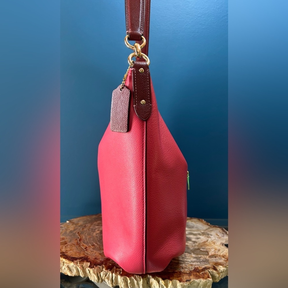 Coach Skylar Hobo Poppy Pink Pebble Leather, Shoulder Bag 91154 - Picture 15 of 17